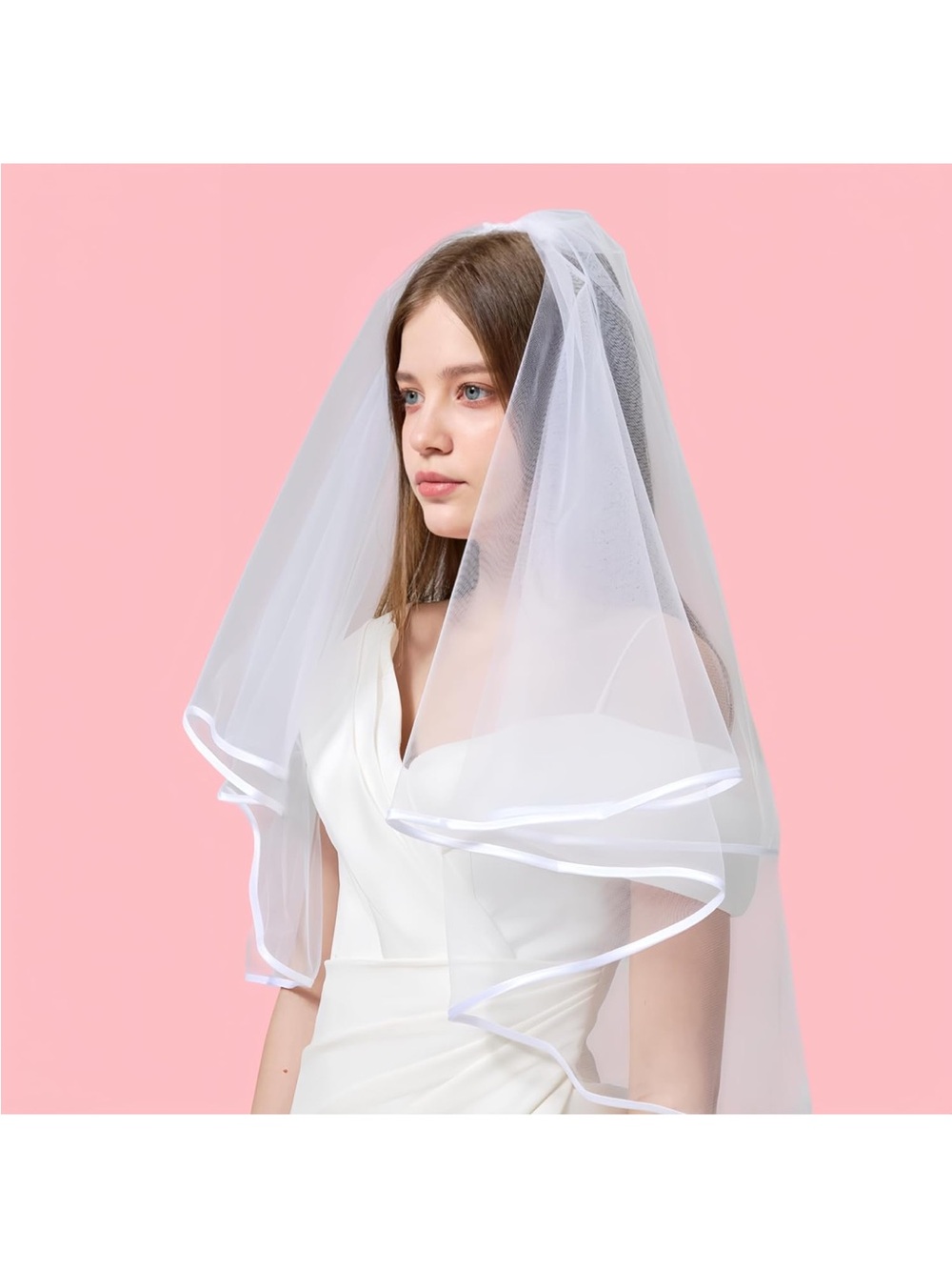 Brand new  Two-Tier Bridal Veil in White